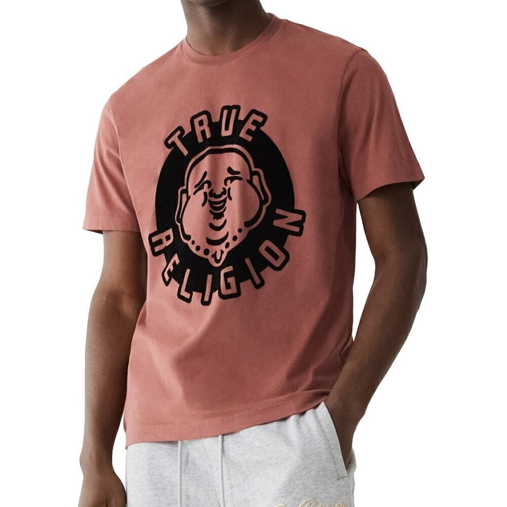 NWT True Religion Mens Sangria Cotton Buddha Face SS Tee Graphic T-Shirt $59
